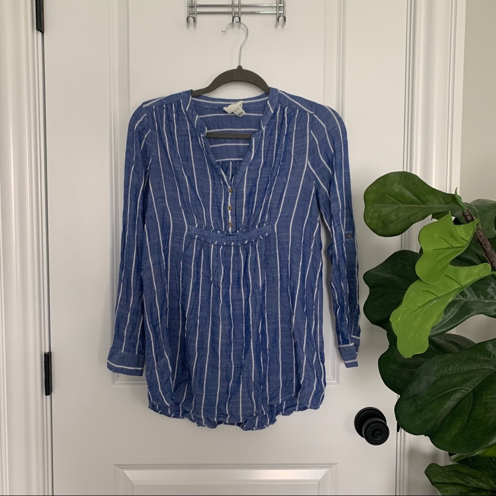 Striped maternity blouse